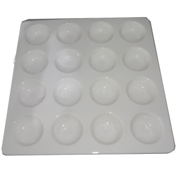 Bandeja quadrada de bandeja de ovos branco cerâmico-16